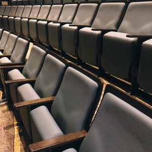 Row of empty seat in theater hall , auditorium.